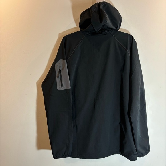 COLUMBIA Sz L Hooded Zip Up Mesh Lining Pockets Drawstring Wind Breaker Jacket - Picture 14 of 15